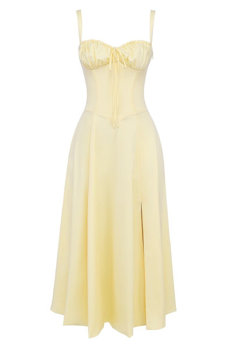 Bustier Midi Kleid Blumenmuster Korsett