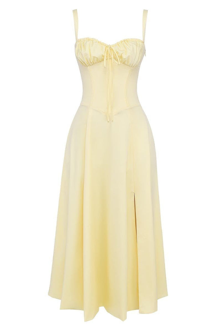 Bustier Midi Kleid Blumenmuster Korsett