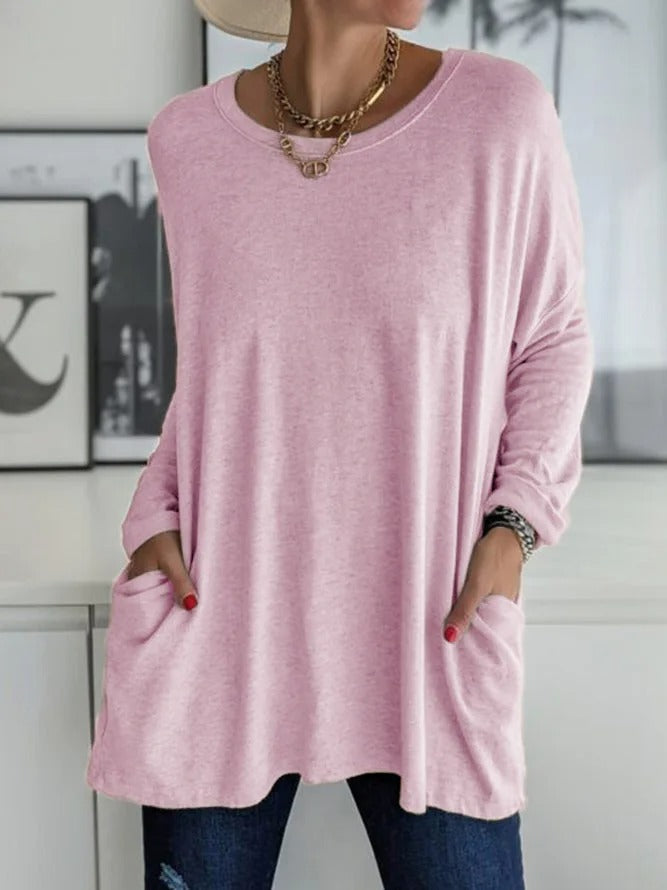 Selina | Damen Lockeres Langarmshirt