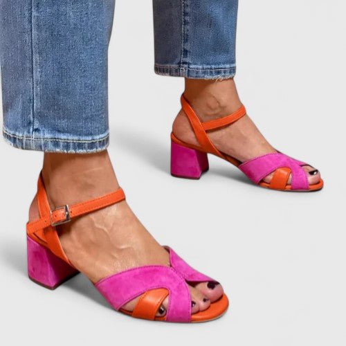 Damen Block Heel Sandalen Knöchelriemen Orthopädisch Komfort