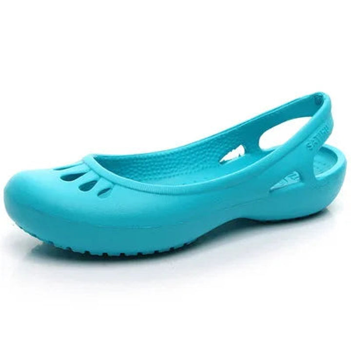 Damen Comfortable Sandals Flache Jelly-Schuhe Slingback Ausschnitt - Himmelblau