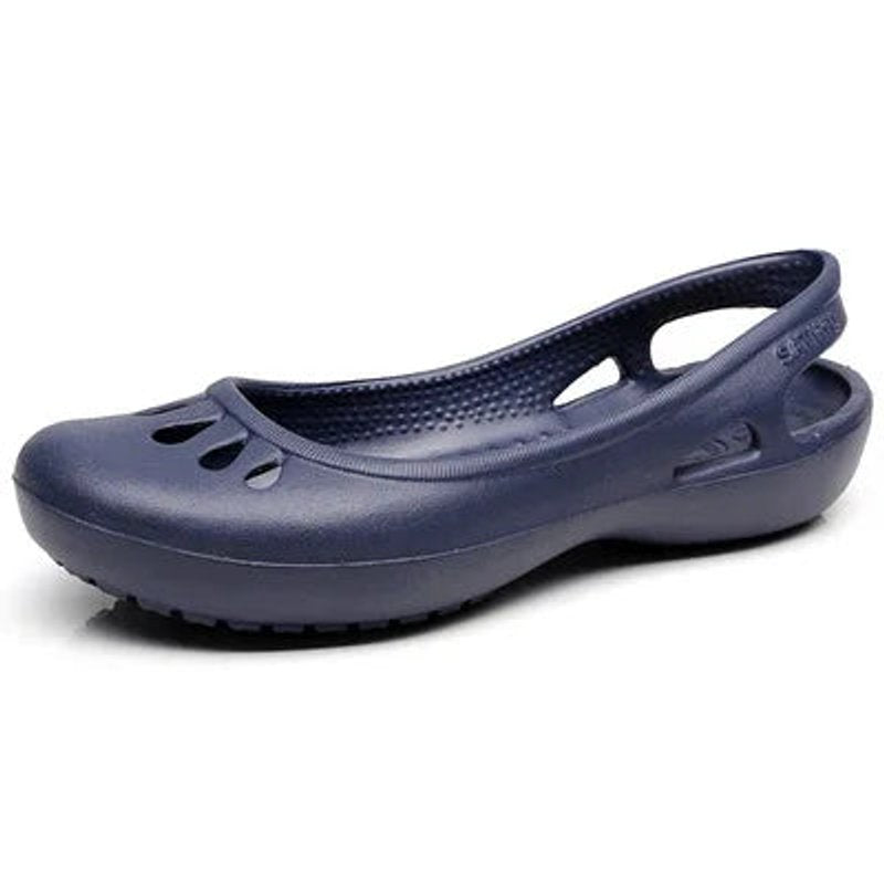 Damen Comfortable Sandals Flache Jelly-Schuhe Slingback Ausschnitt - Dunkelblau