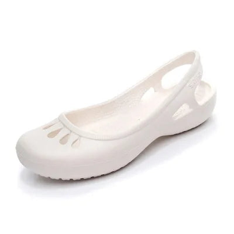 Damen Comfortable Sandals Flache Jelly-Schuhe Slingback Ausschnitt - Weiß
