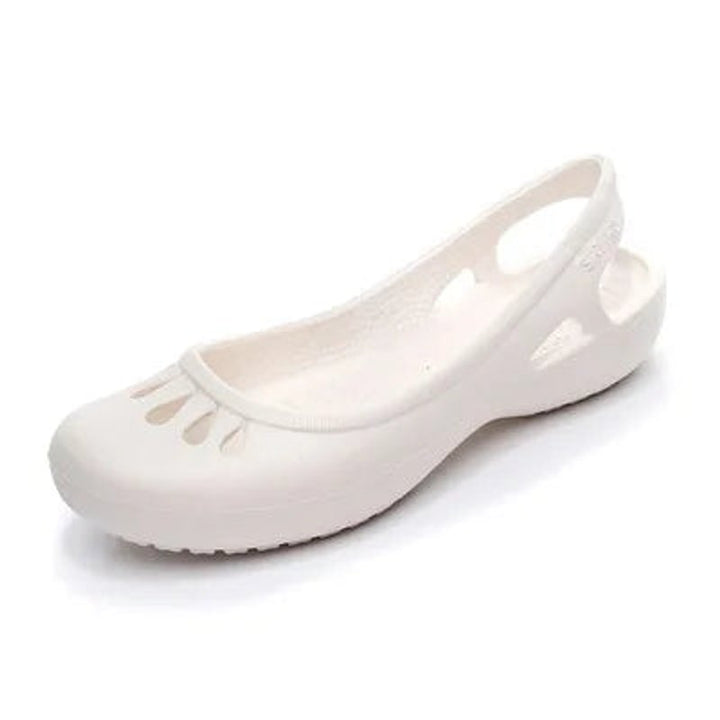 Damen Comfortable Sandals Flache Jelly-Schuhe Slingback Ausschnitt - Weiß
