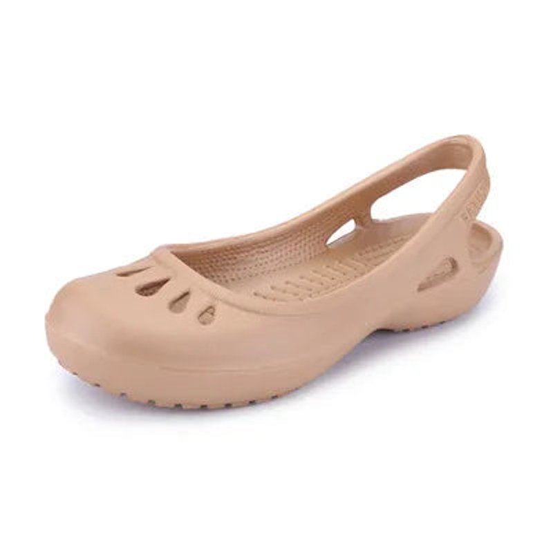 Damen Comfortable Sandals Flache Jelly-Schuhe Slingback Ausschnitt - Khaki