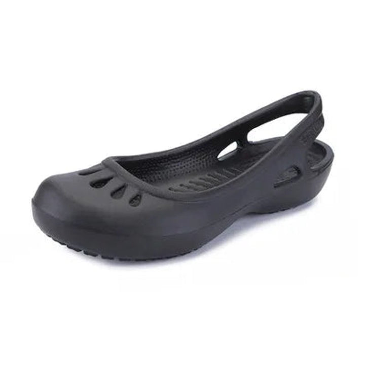 Damen Comfortable Sandals Flache Jelly-Schuhe Slingback Ausschnitt - Schwarz