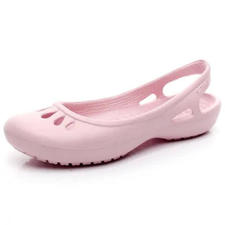 Damen Comfortable Sandals Flache Jelly-Schuhe Slingback Ausschnitt - Rosa