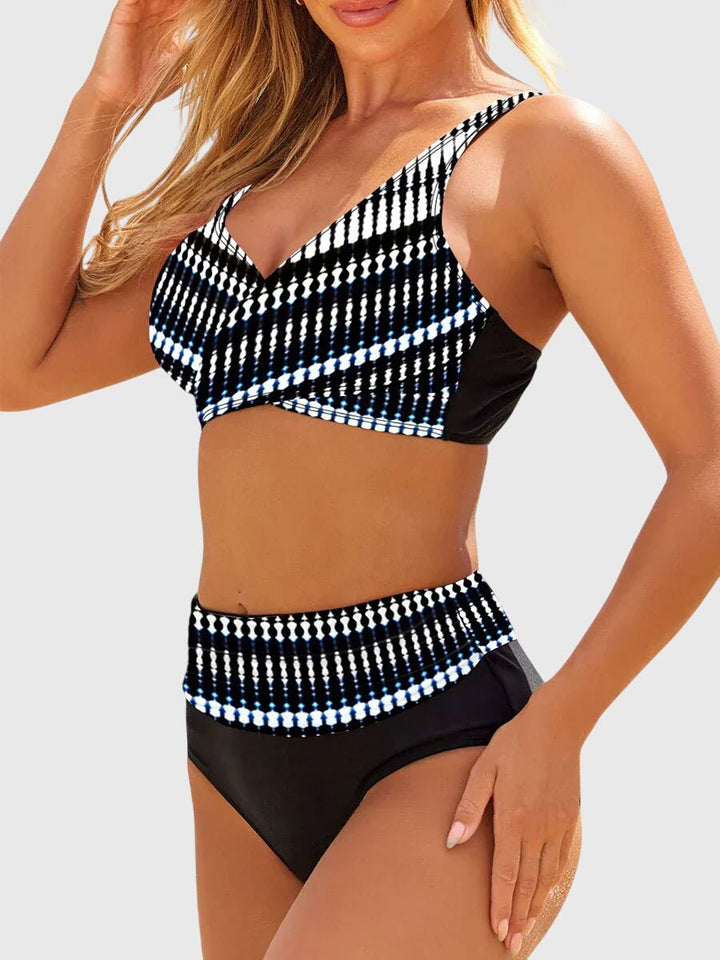 Damen Geometrisch Gestreifter Zweiteiler Bikini Schnelltrocknend - Polka Dots