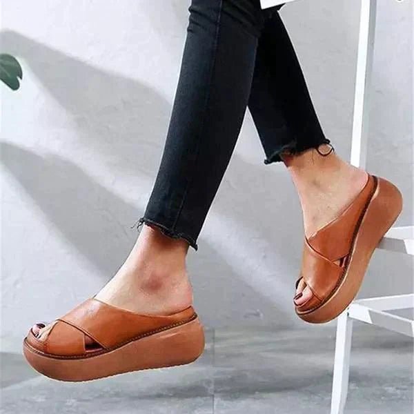 Damen Gepolsterte Flache Sandalen Kreuzriemen