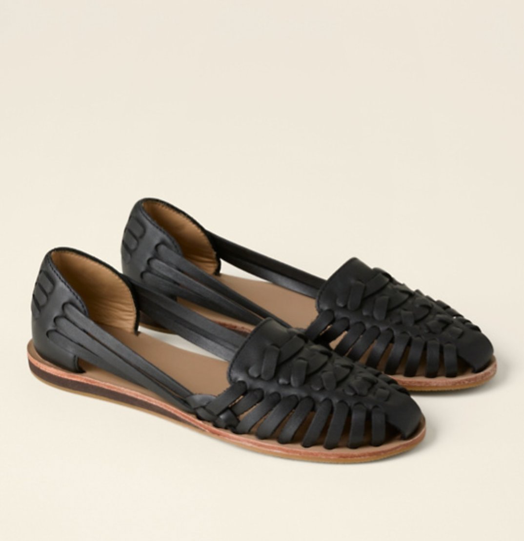 Damen Geschlossene Geflochtene Slip-On Flache Sandalen - Black