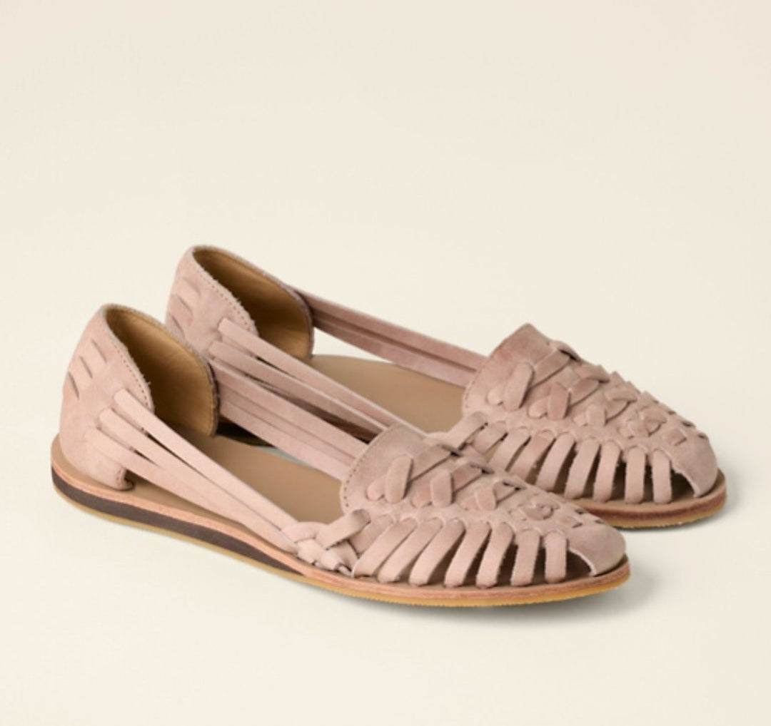 Damen Geschlossene Geflochtene Slip-On Flache Sandalen - Pink
