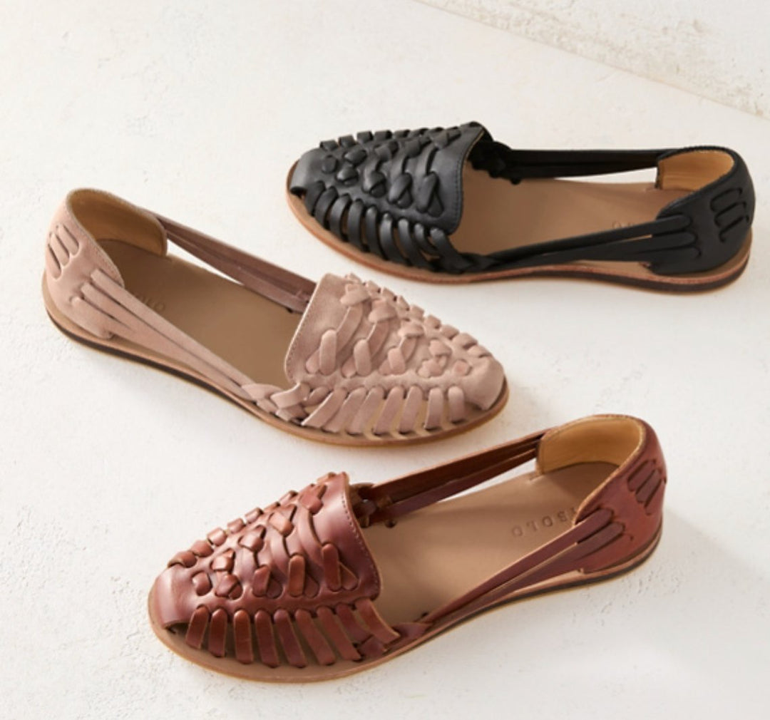 Damen Geschlossene Geflochtene Slip-On Flache Sandalen