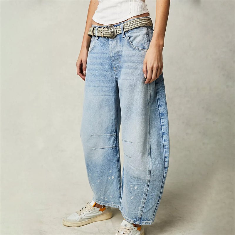 Damen High-Waist Barrel-Leg Relaxed-Fit Jeans
