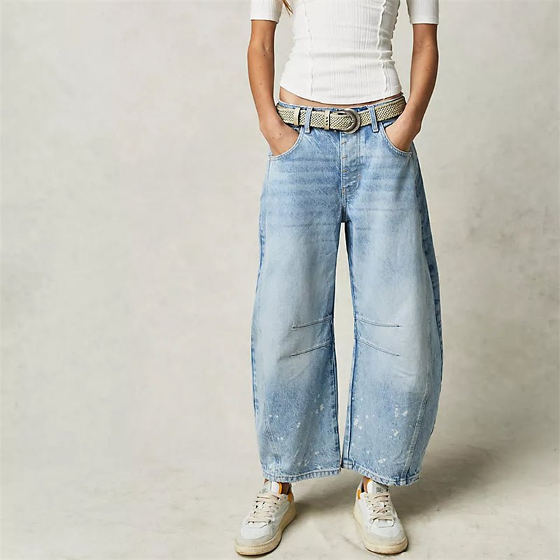 Damen High-Waist Barrel-Leg Relaxed-Fit Jeans