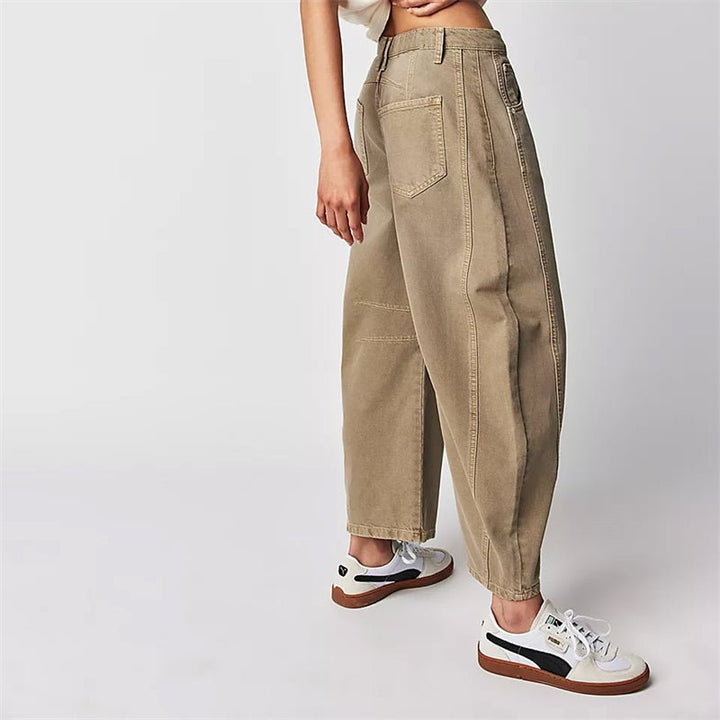 Damen High-Waist Barrel-Leg Relaxed-Fit Jeans