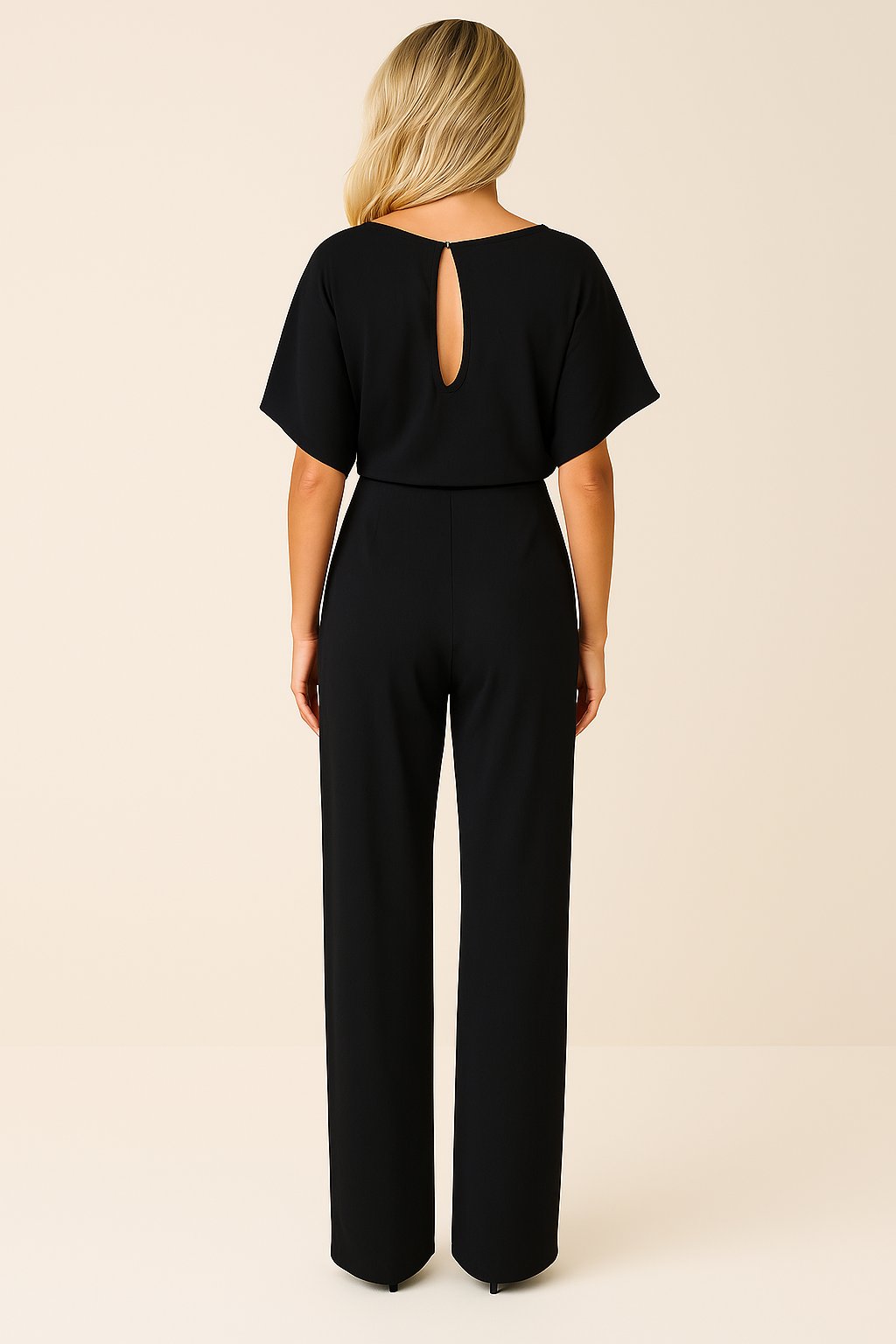 Damen Jumpsuit Ärmellos Weites Bein Bindegürtel