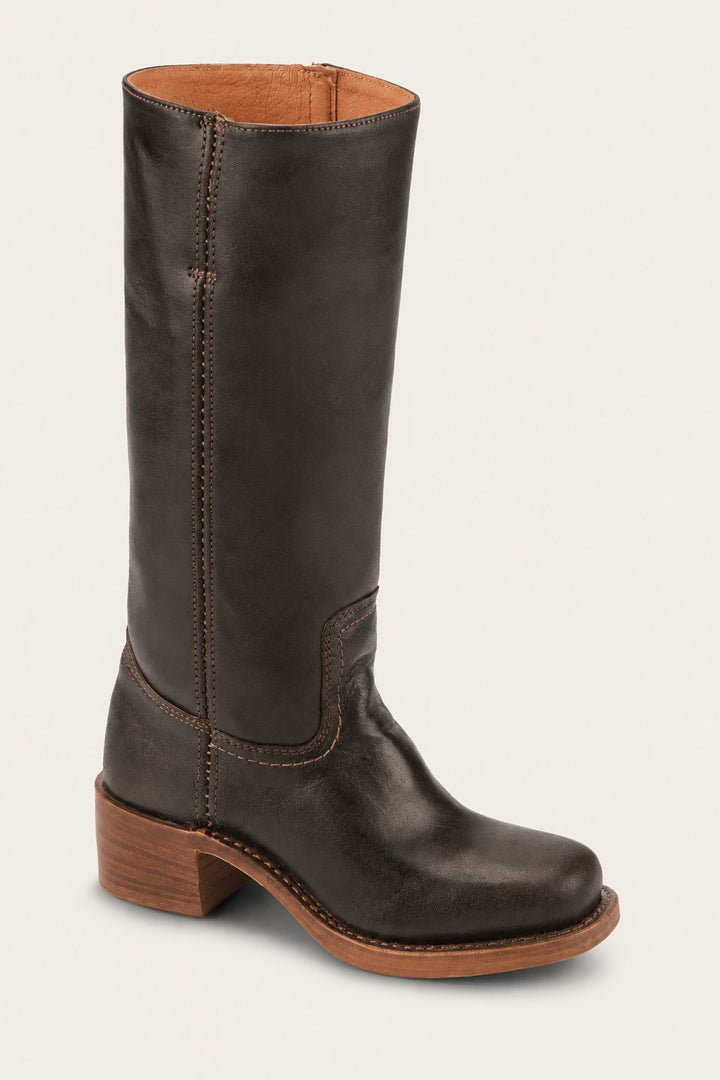 Damen Kniehoch Stiefel mit Schlanker Passform und Strukturierter Sohle
