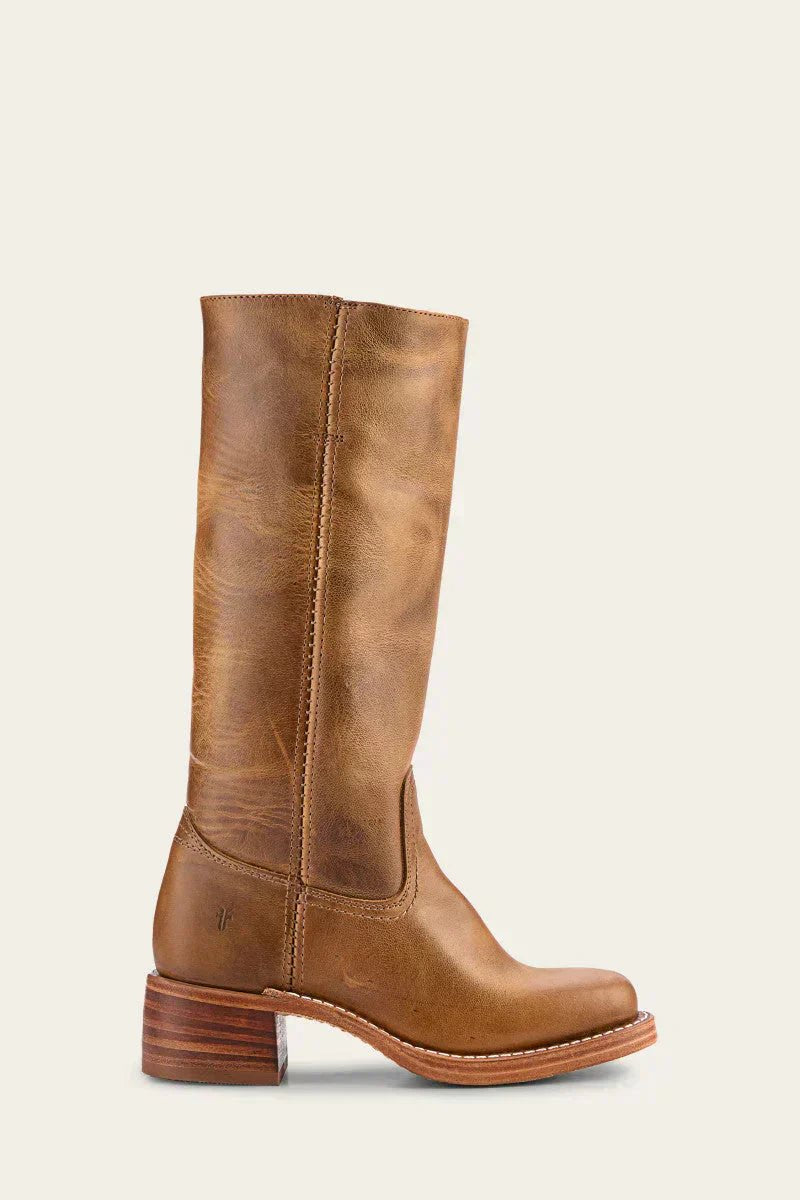Damen Kniehoch Stiefel mit Schlanker Passform und Strukturierter Sohle