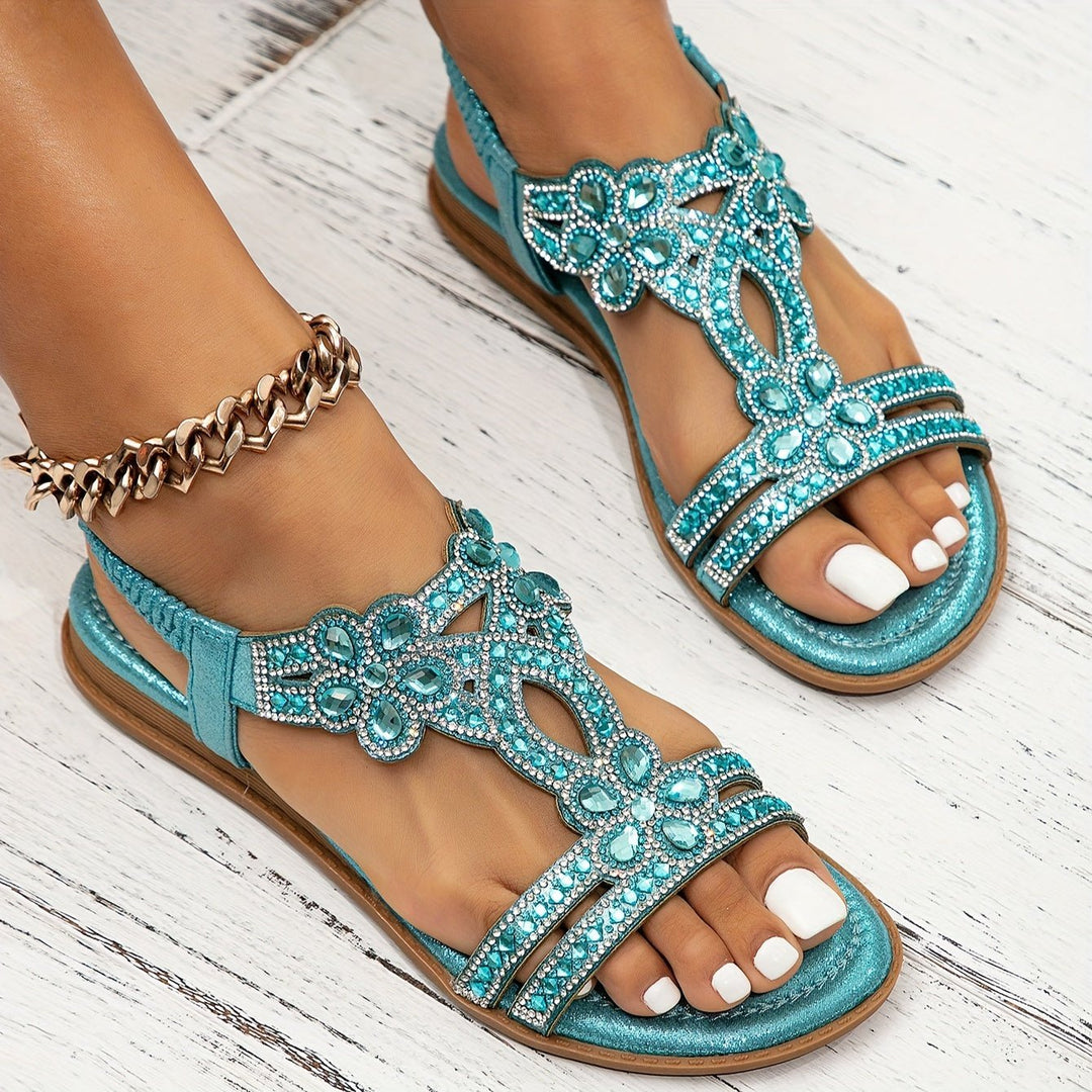 Damen Orthopädische Boho Sandalen mit Strass