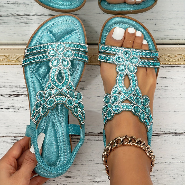 Damen Orthopädische Boho Strass Sommersandalen - Hemelsblauw