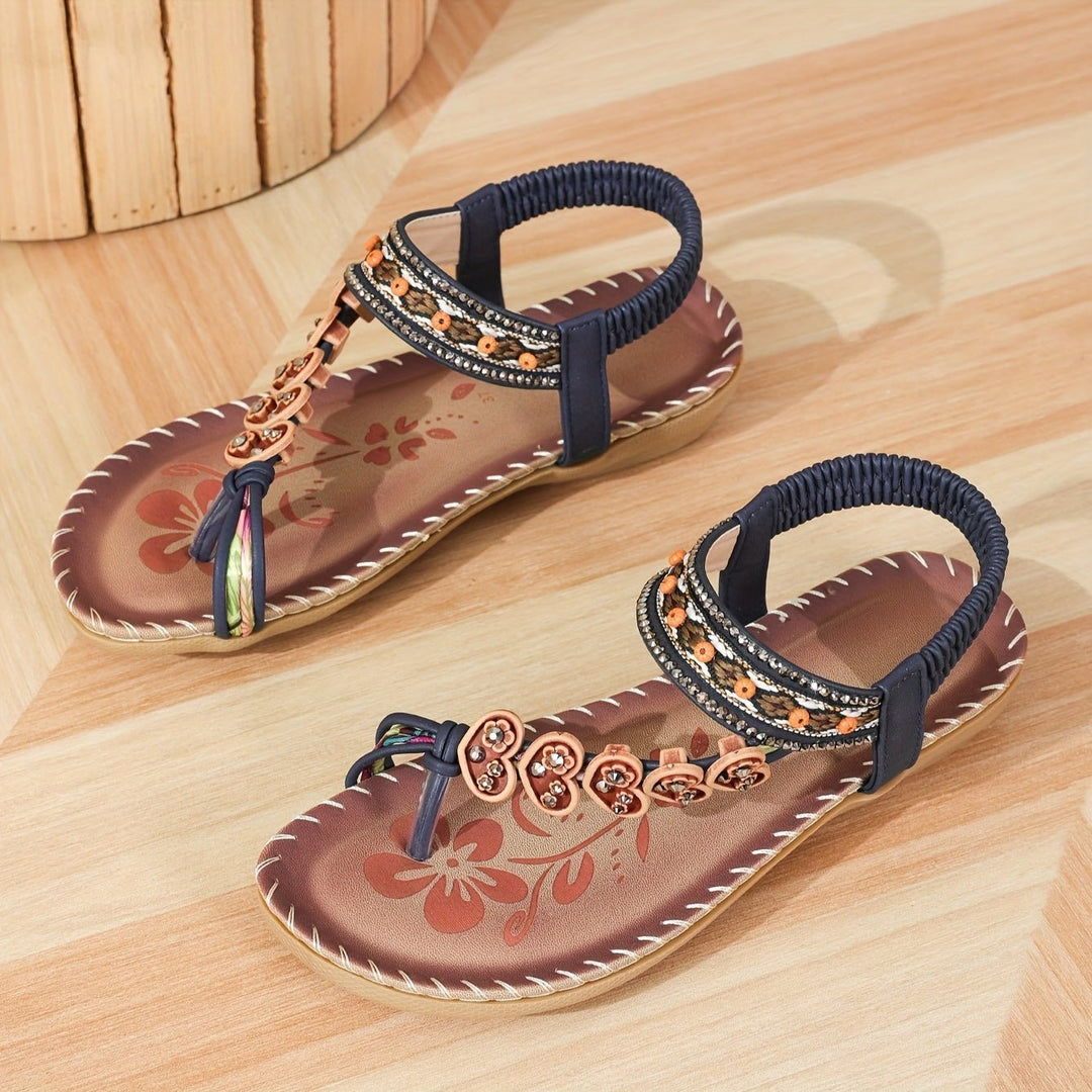 Damen Orthopädische Flache Knöchelriemen Sandalen - Ocean Blue