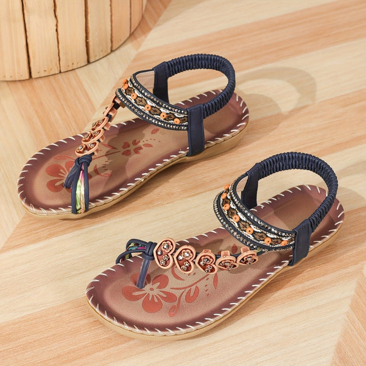 Damen Orthopädische Flache Knöchelriemen Sandalen - Ocean Blue