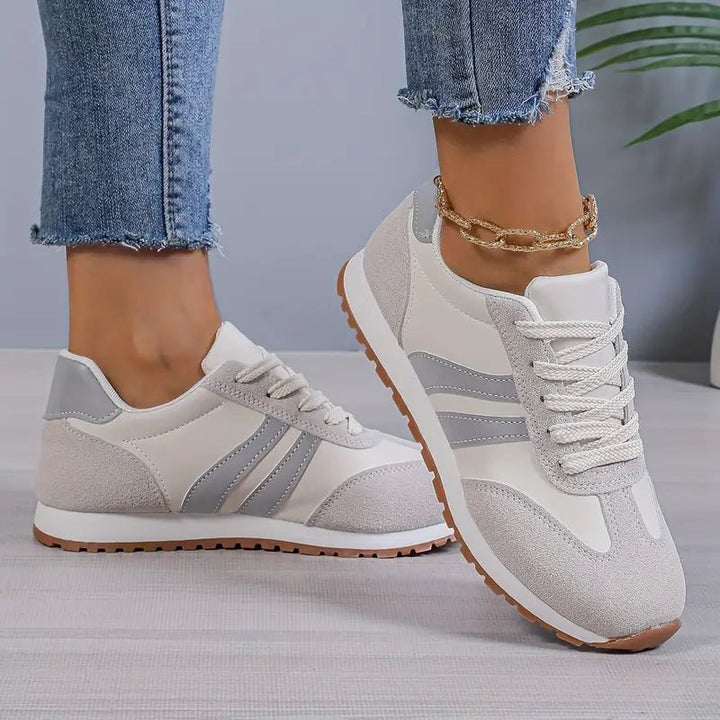 Damen Orthopädische Gepolsterte Schnür-Sneaker für den Alltag - Gray
