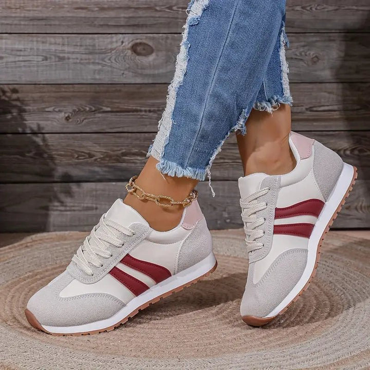 Damen Orthopädische Gepolsterte Schnür-Sneaker für den Alltag - Red