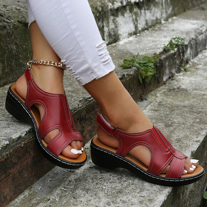 Damen Orthopädische Keilabsatz-Sandalen mit Fußgewölbestütze