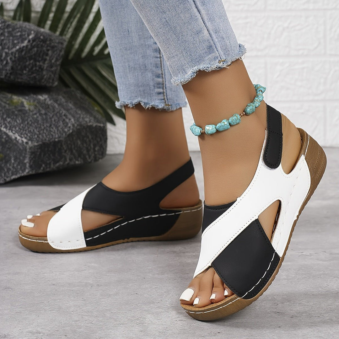Damen Orthopädische Keilabsatz Slingback Sandalen