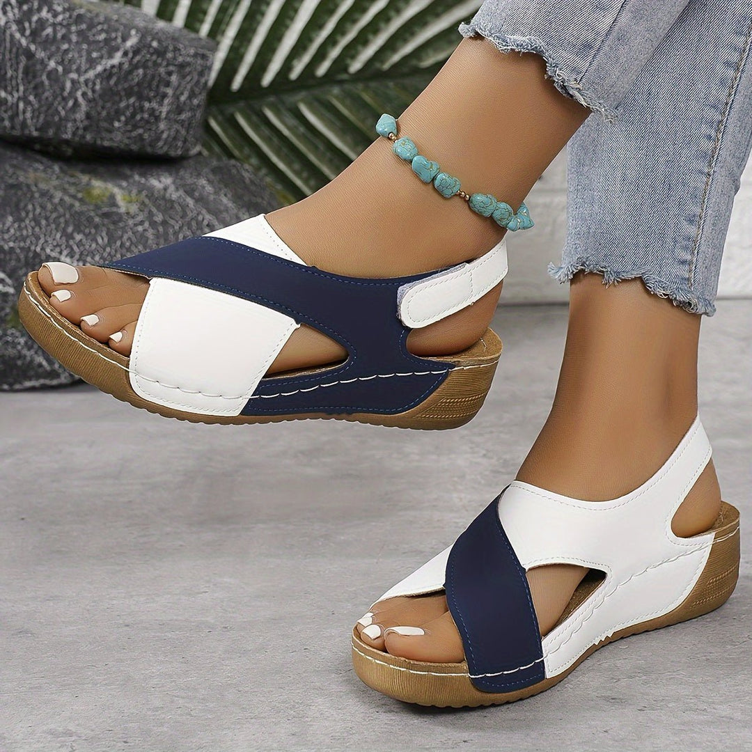 Damen Orthopädische Keilabsatz Slingback Sandalen