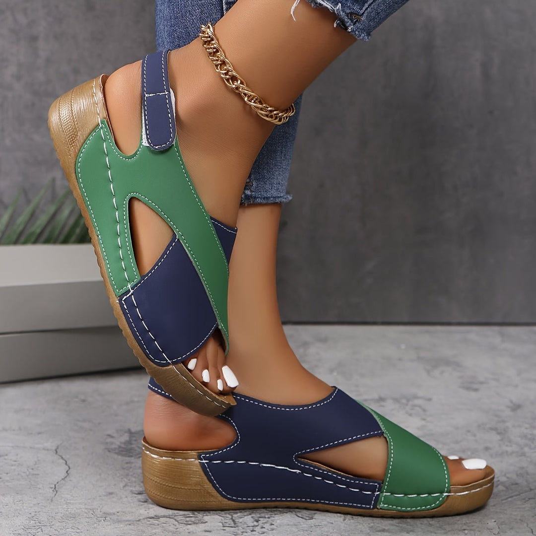 Damen Orthopädische Keilabsatz Slingback Sandalen