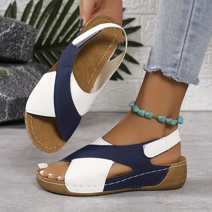 Damen Orthopädische Keilabsatz Slingback Sandalen