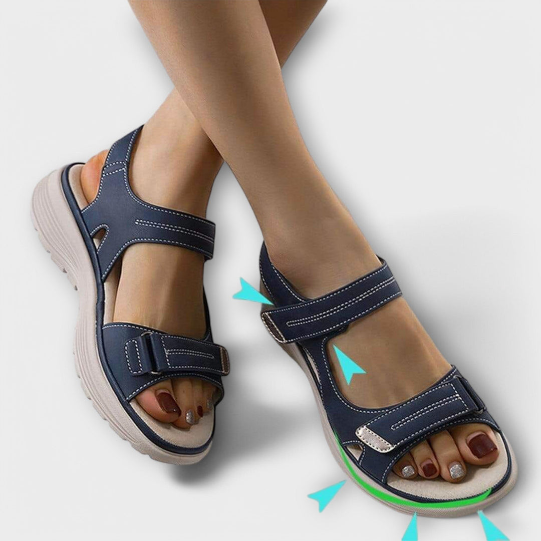 Damen Orthopädische Klettverschluss-Sandalen Fußgewölbestütze - Blue