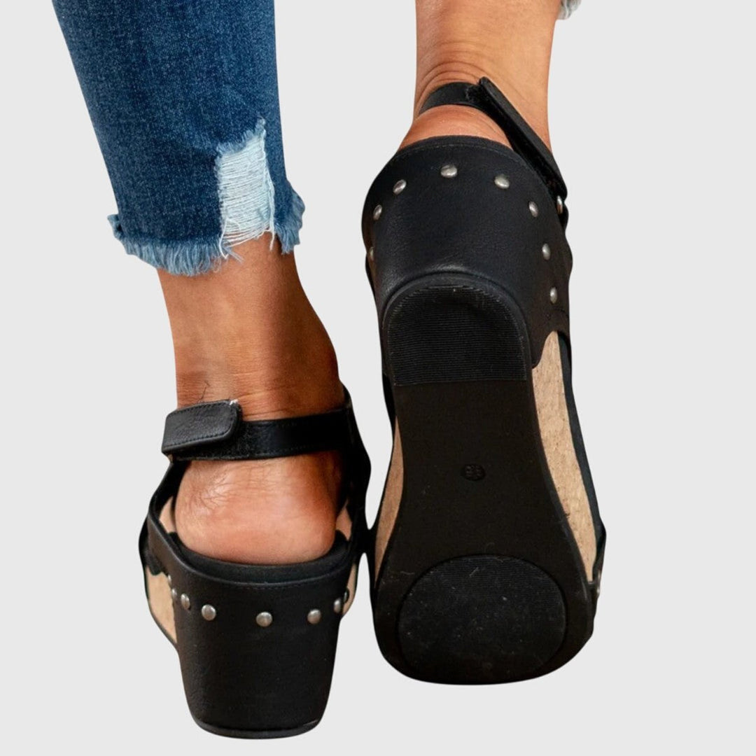 Damen Orthopädische Kork-Keilabsatz Slingback Comfortable Sandals