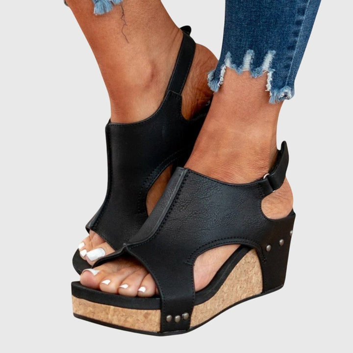 Damen Orthopädische Kork-Keilabsatz Slingback Comfortable Sandals