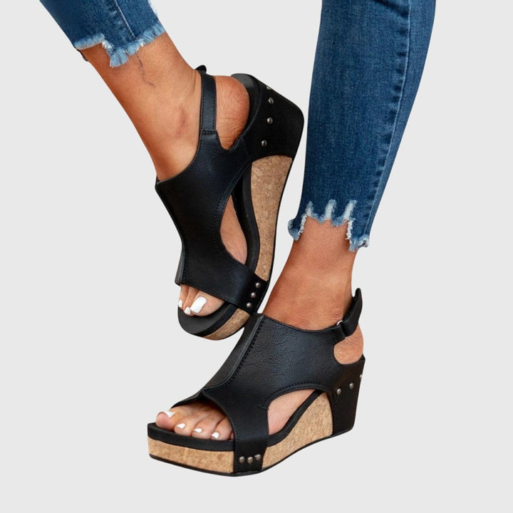 Damen Orthopädische Kork-Keilabsatz Slingback Comfortable Sandals