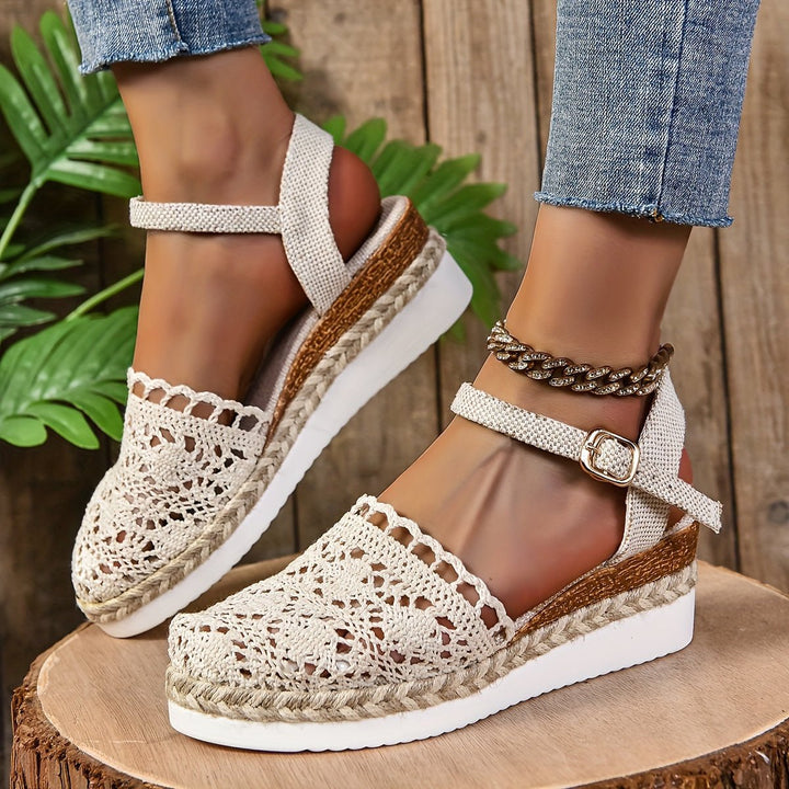 Damen Orthopädische Sandalen Häkel-Design Verstellbar - Beige