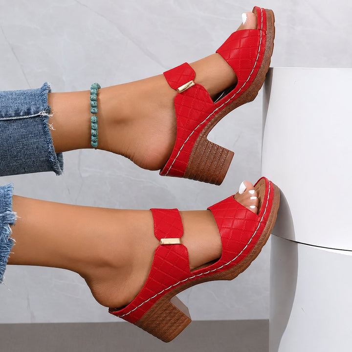 Damen Orthopädische Sandalen mit Blockabsatz