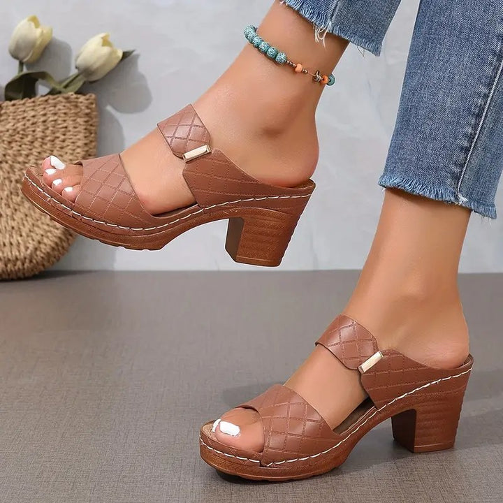 Damen Orthopädische Sandalen mit Blockabsatz