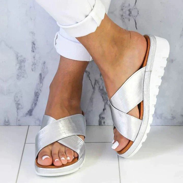 Damen Orthopädische Sandalen Verstellbar Komfort - Silver