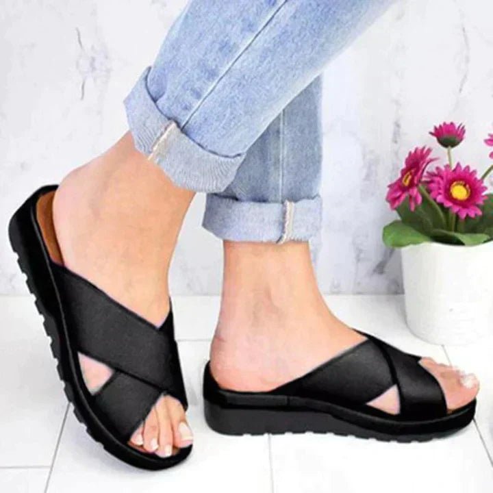Damen Orthopädische Sandalen Verstellbar Komfort - Black