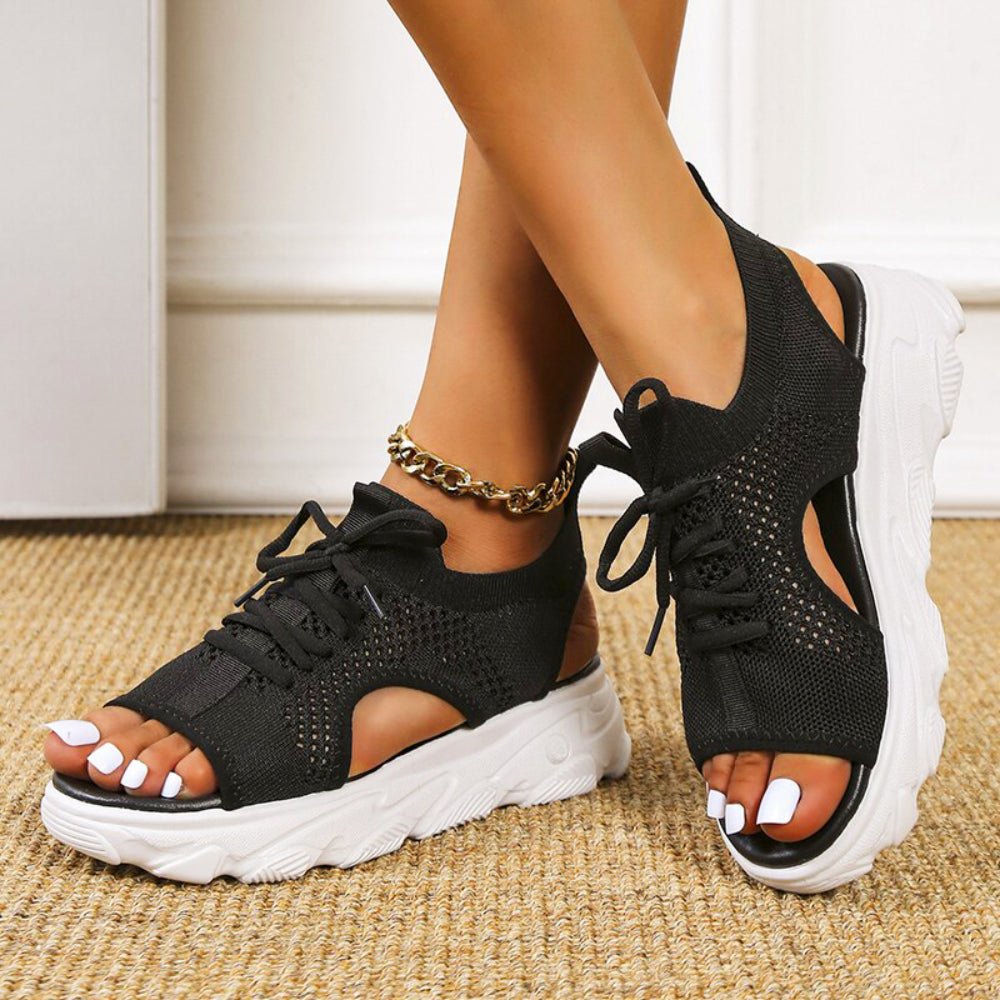 Damen Orthopädische Sneaker-Sandalen mit Schnürung