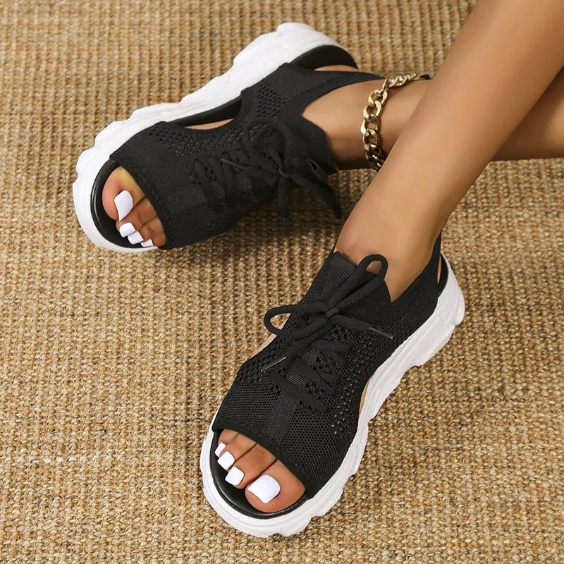 Damen Orthopädische Sneaker-Sandalen mit Schnürung