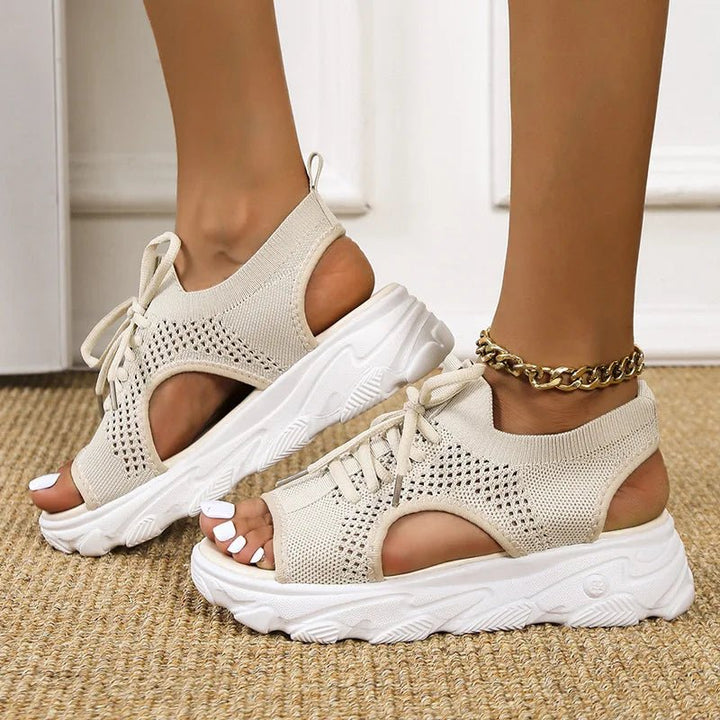 Damen Orthopädische Sneaker-Sandalen mit Schnürung