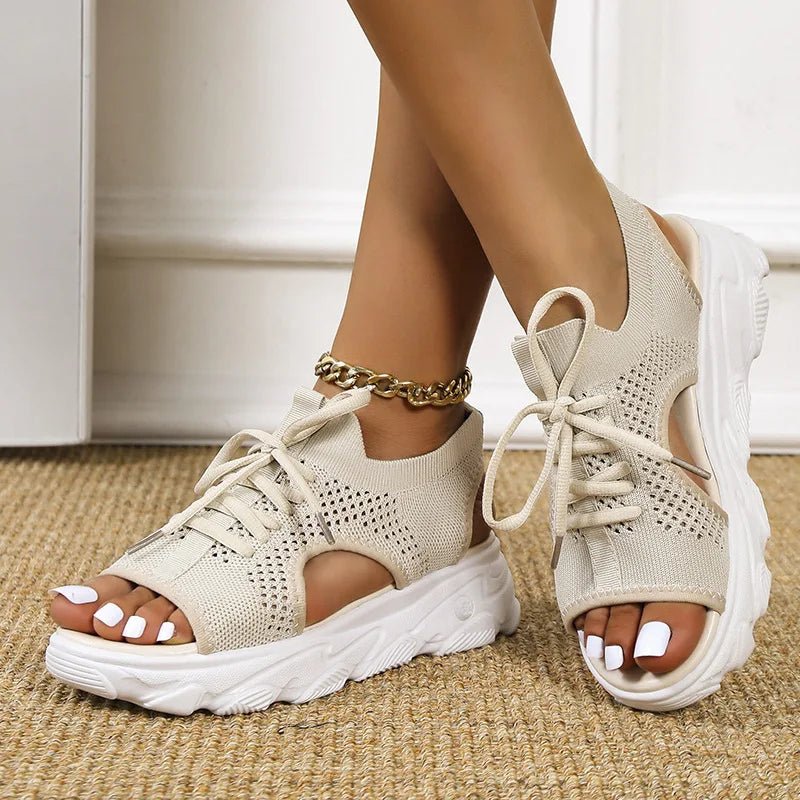 Damen Orthopädische Sneaker-Sandalen mit Schnürung