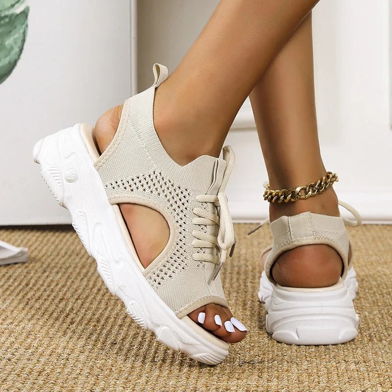 Damen Orthopädische Sneaker-Sandalen mit Schnürung