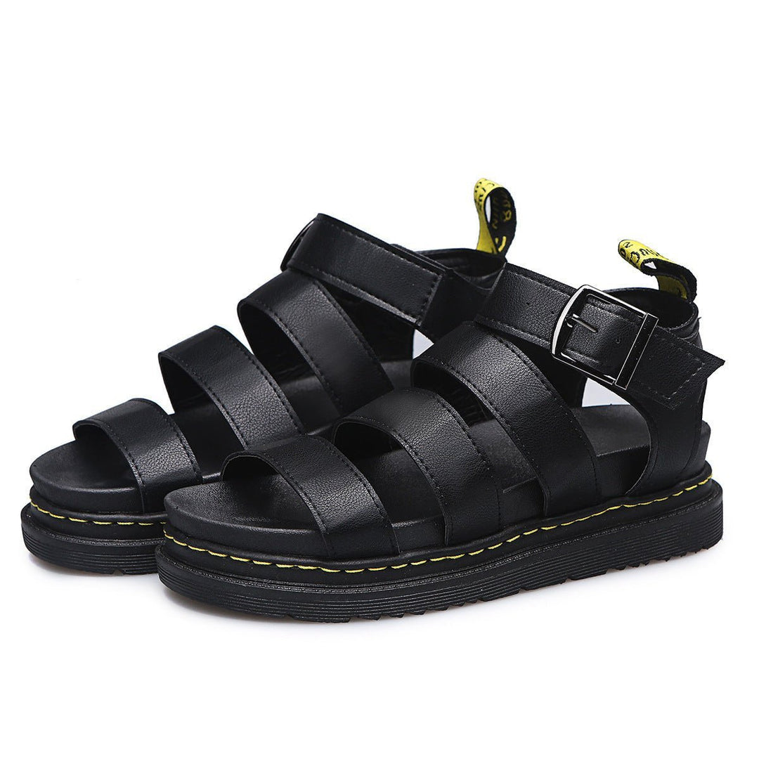 Damen Plateau-Riemchensandalen bequeme Sandalen mit Knöchelschnalle