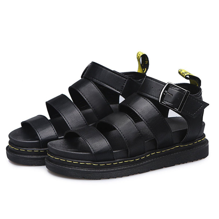 Damen Plateau-Riemchensandalen bequeme Sandalen mit Knöchelschnalle