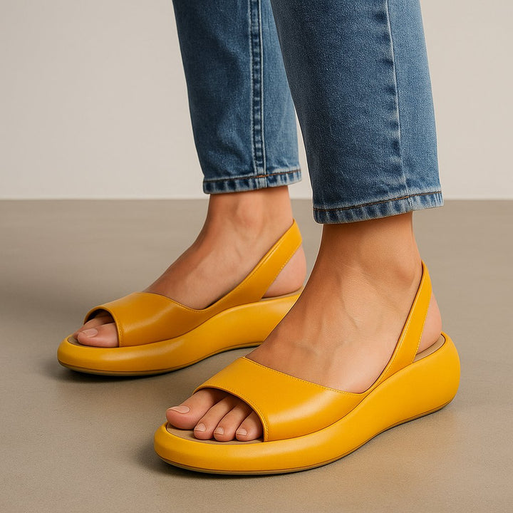 Damen Sandalen Ergonomisch Gepolstert Slingback Komfort - Yellow